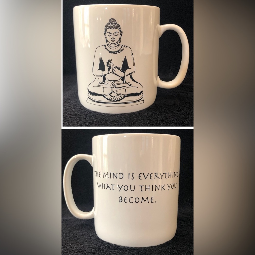 Buddha Quote White Ceramic Mug - Inspirational Drinkware